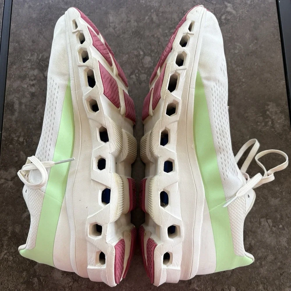 On Cloudmonster Men's 11 Women's 12 White Lima Road Running Athletic Sneakers